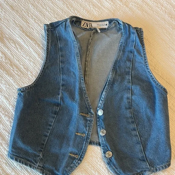 Zara Light Blue Denim Vest - Picture 3 of 5